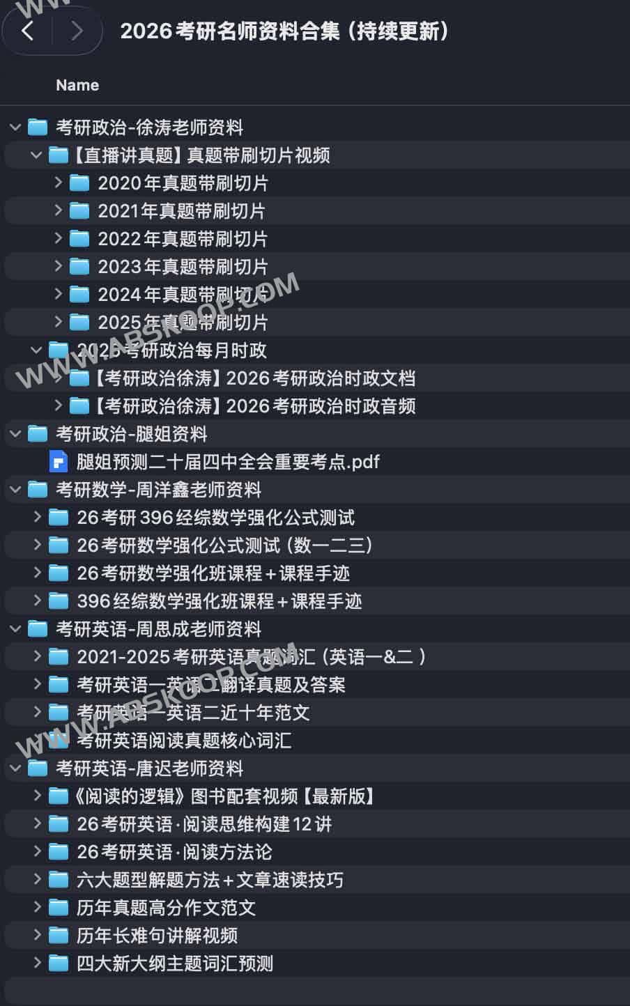 2026考研名师资料合集(持续更新) 1 2026考研名师资料合集(持续更新)
